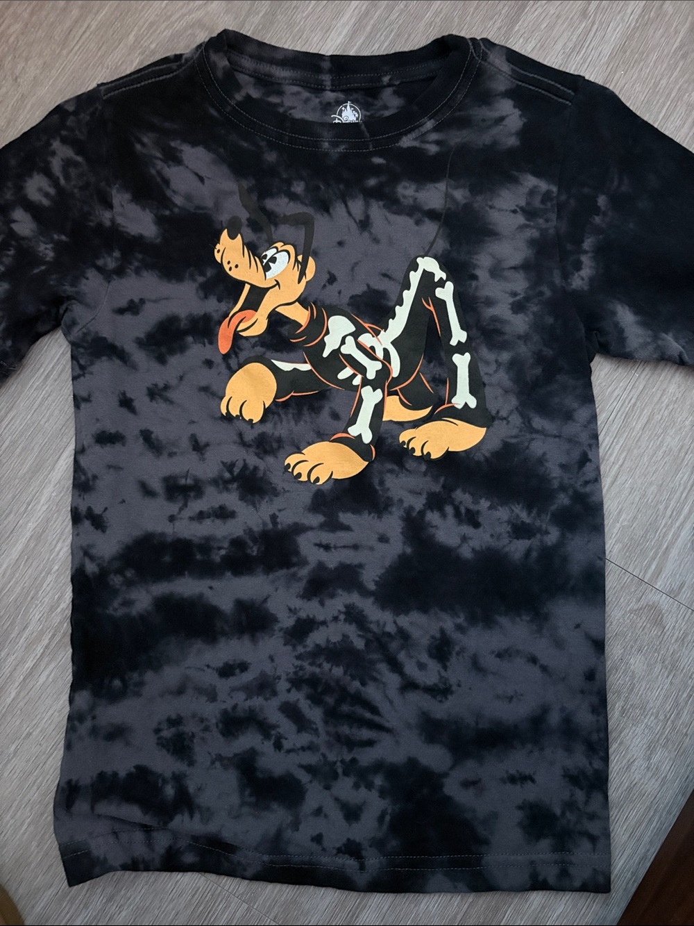 Walt Disney world Pluto glow in the dark tie dye Halloween shirt